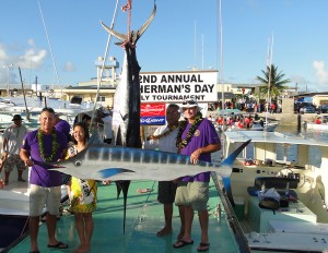 Team Wasabi weighs in a marlin and holds the tag-and-release award. Photo: Karen Earnshaw