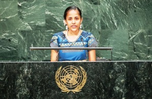 Kathy Jetnil-Kijiner speaks to the world's leaders about climate change at the United Nations.
