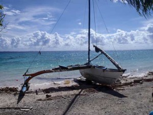 Canoe on the shores of Jaluit Atoll. Photo Pete Allen