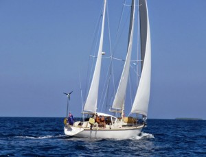 Mike and Jennifer Gough cruised the Marshall Islands on their yacht Mahili. Photo: Unknown