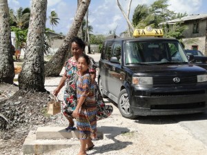 Taxis are an easy way to get around Majuro. This taxi is pictured starring in the feature movie Jilel. Photo: Karen Earnshaw.