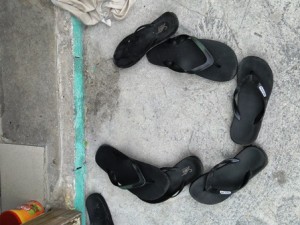 Zories, flip-flops, thongs... whatever you call them, they're the footwear for Majuro. Photo: Karen Earnshaw
