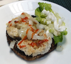 The burgers pictured above are served on whole-wheat toast with extra fried onion and a salad, but they are perfect matched with a whole range of side dishes. Photo: Karen Earnshaw
