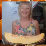 Janet with her pumpkin. Photo: David Mason