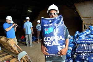 Tobolar copra is turned into meal for farm animals and, in the case, it is being shipped to Australia. Photo: Karen Earnshaw