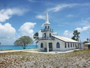 Rongelap church. Photo: Lanny and Ginger of SwiftSure.