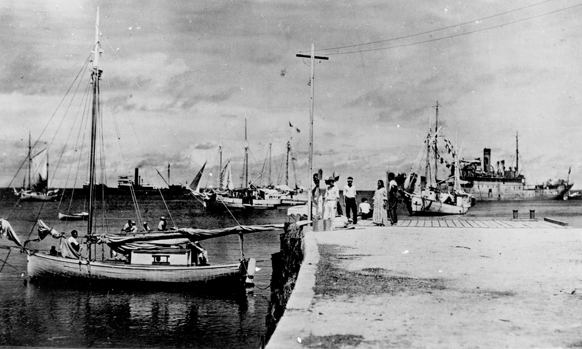 The photograph suggested to be of Amelia Earhart and Fred Noonan in the Marshall Islands, found in the US national archives