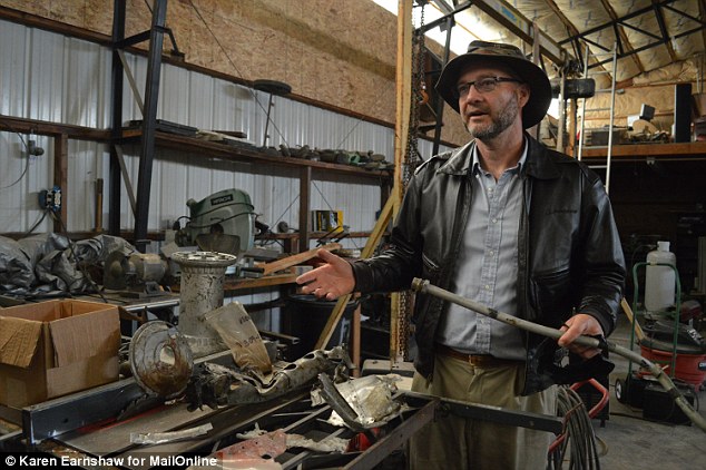 Dick Spink in his workshop in Washington State