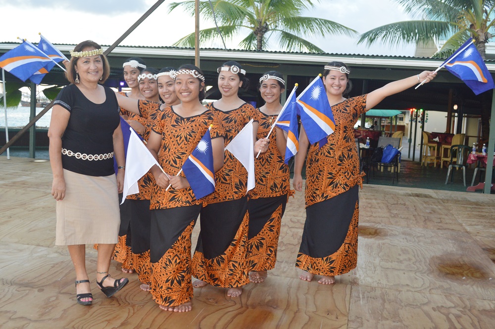Dance leader Salome Andrike with the Dar Dancers. Photo: Karen Earnshaw