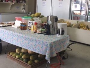 The refreshment table at MISCO Market. Photo: Karen Earnshaw