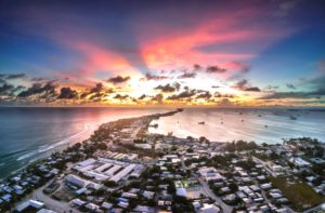 A glorious sunset photo of Majuro taken in Delap and looking towards Laura. Photo: Jamison Logan.