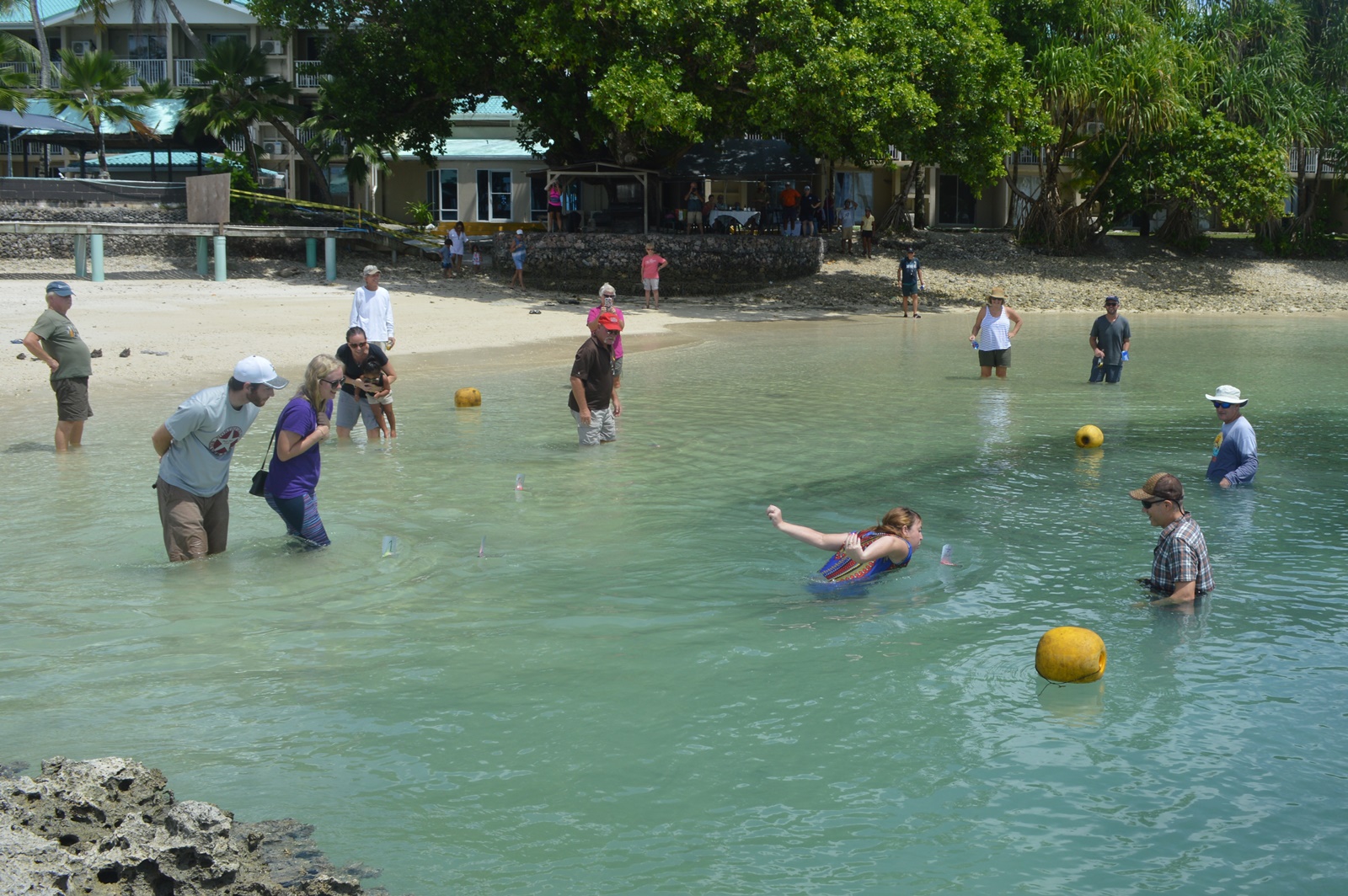 Jade Richardson's boat leads the way in Sunday's Mieco Beach Yacht Club Beer Can Race. Photo: Karen Earnshaw