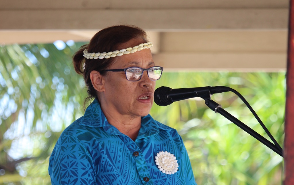President Hilda Heine speaks at World Tuna Day. Photo: Rebecca Lathrop.