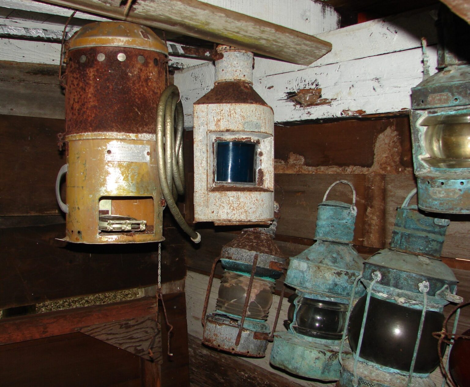 A collection of lanterns in the basement. Photo: Karen Earnshaw