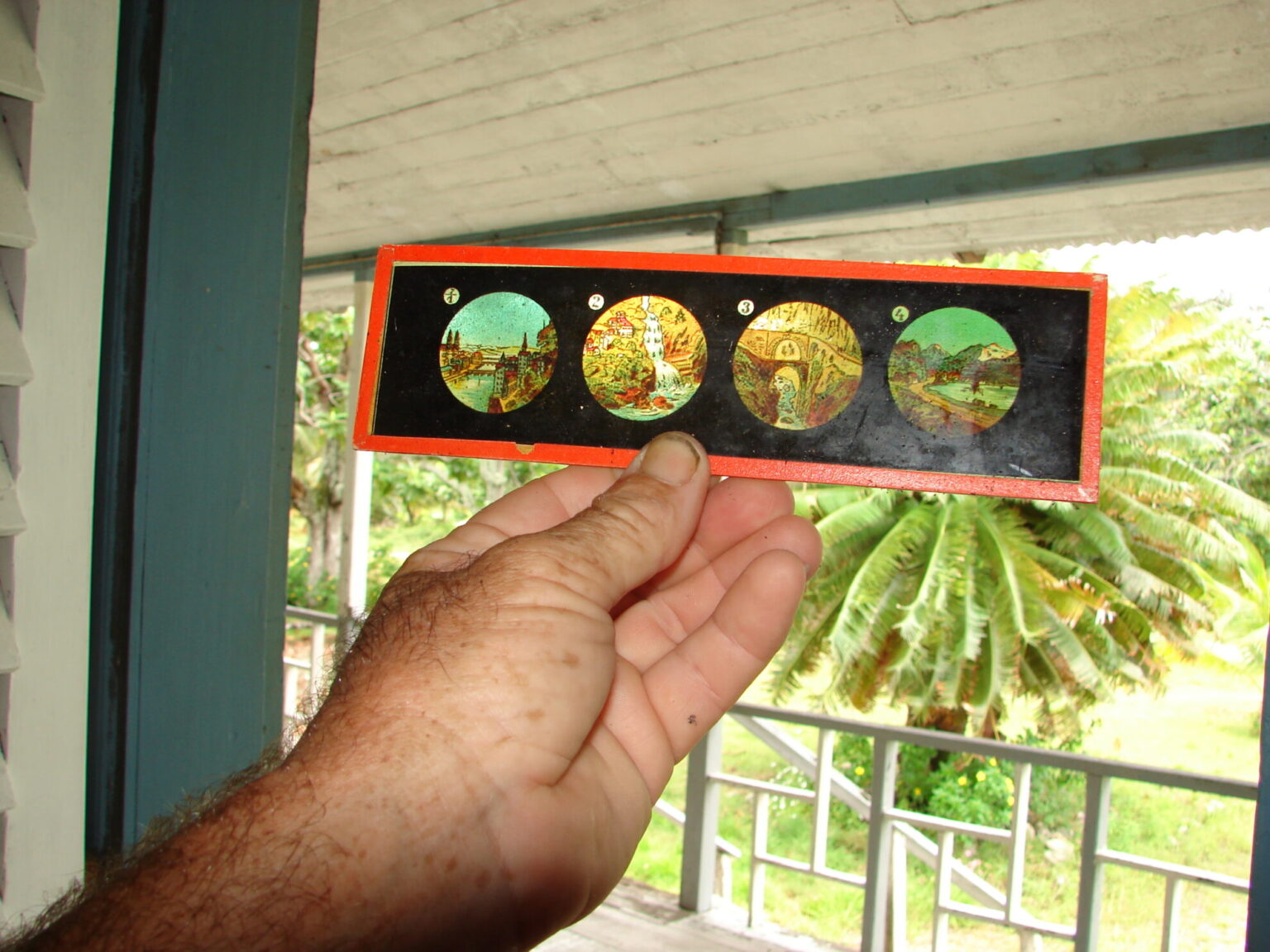 One of the many Chinese slides found in the basement. Photo: Karen Earnshaw