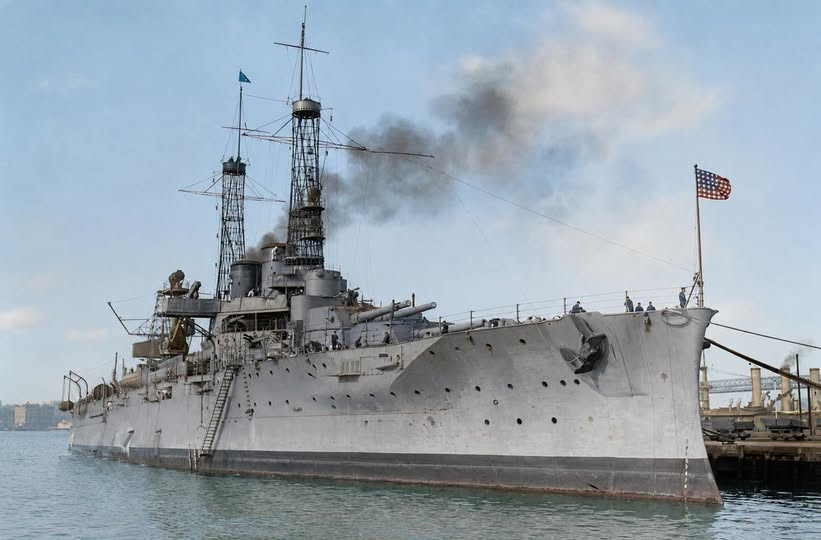 The battleship USS Arkansas before the Bikini atomic tests