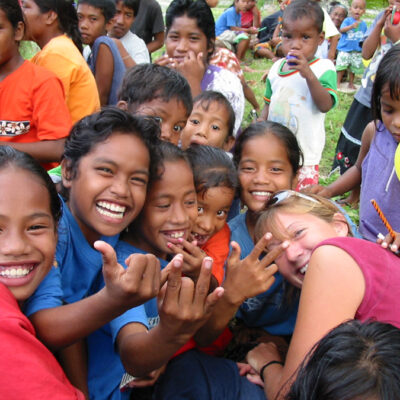 Joanna Greenwood, crew of Karmaladen, becomes the best friend of every child in Airik village, Maloelap Atoll.