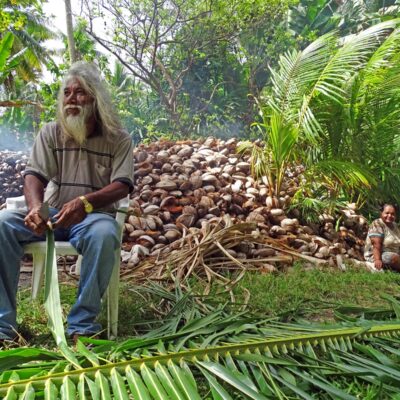 Champion copra maker Torrak Anton on Arno Atoll. Photo: Marshall Islands Journal.