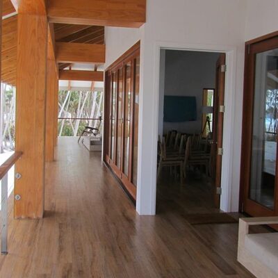 The upstairs verandah at Martin Daly's Beran Island. Photo: Chuck Handy