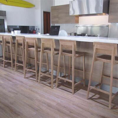 The stylish kitchen area at Beran Island. Photo: Chuck Handy
