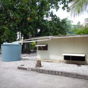 A water catchment tank on Lib Island. Photo: IOM.