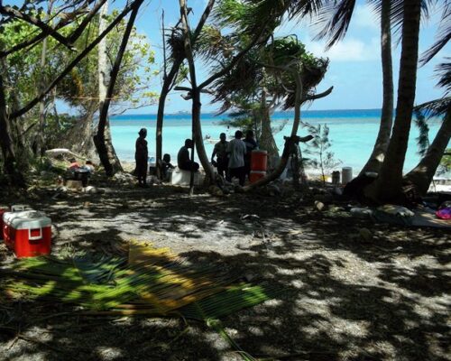 Enewetak residents on Ujelang Atoll. Photo Mores Abraham
