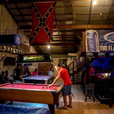 The Flame Tree bar and restaurant in Delap.