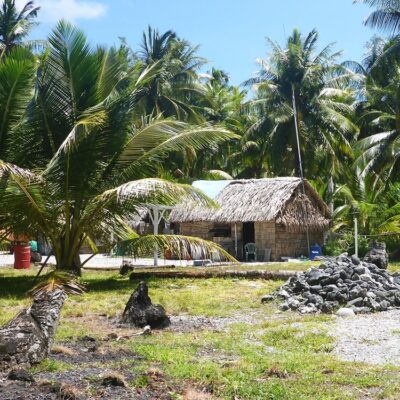 A traditional house on Maloelap. Photo: Lanny and Ginger on SwiftSure.
