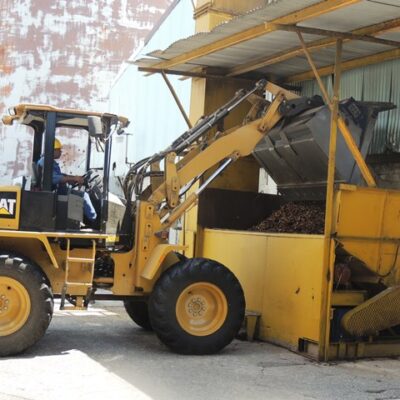 Processing the copra at the Tobolar plant