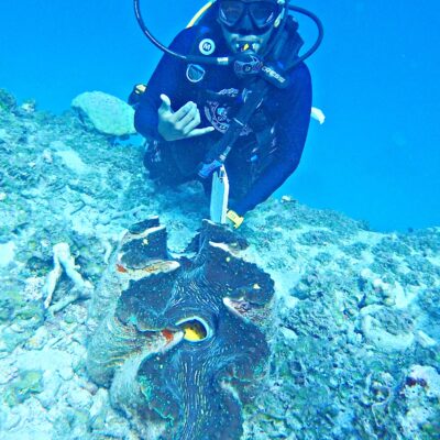 A MIMRA diver in Ujae lagoon. Photo: MIMRA.