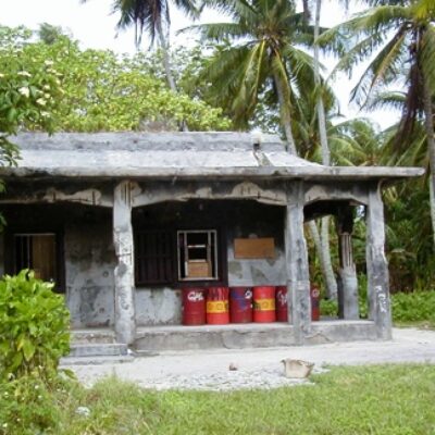 A Wotje Japanese operations building being used as gas station. Photo: Fiona Calladine