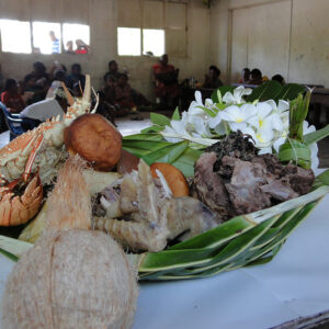 A sumptuous 'enra' (food basket) at an Enejelar graduation. Photo: Karen Earnshaw