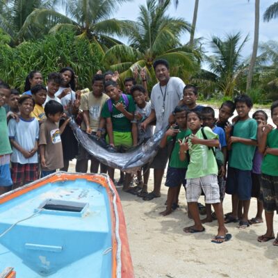 The yacht Seal donated a significant part of a marlin to the school in Airok, Maloelap. Photo: Karen Earnshaw