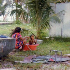 Bath time in Majuro in the 1970s.
