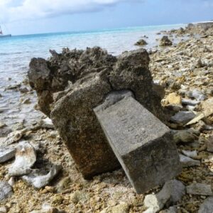 A Japanese monument eroded by storms. Photo: David Kane