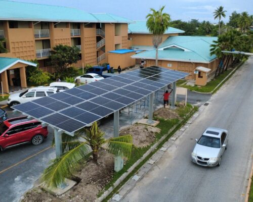 The Marshall Islands Resort's solar panel array which was installed in March, 2026.