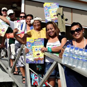 Windward II receives donated goods from the KIO Club. Photo: Karen Earnshaw