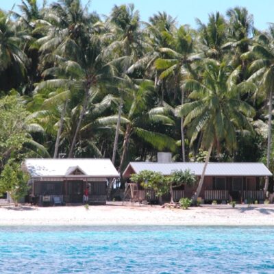 The accommodation on Eneko Island in Majuro lagoon.