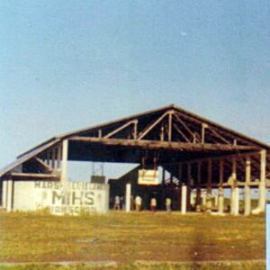 The bare bones of Majuro High School in the 1970s.