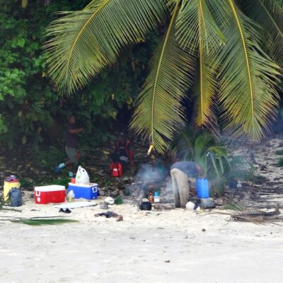 Likiep visitors' camp on Jemo Island. Photo: Nicky deBrum.