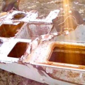 Some of the many 'dry' storage areas on the rowing boat. Photo: Junior deBrum.