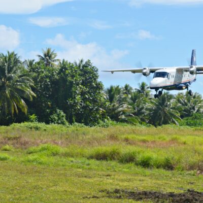 Touch down on Maloelap. Photo: Karen Earnshaw