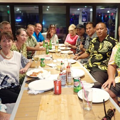 Members of MBYC meet with Mayors Ankit Typhoon of Ailuk, Alington Robert of Jaluit, and Bowditch Kabua of Namu at Toeak.