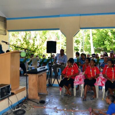 USP's Director Dr. Irene Taafaki speaks at the weavers' graduation ceremony. Photo: USP