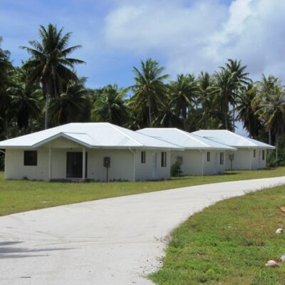 Empty houses at Rongelap. Photo: Tom Vance