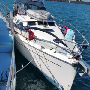 Wind Ryder tied up to a local yacht at Wake Island marina. Photo: Michael Marrero