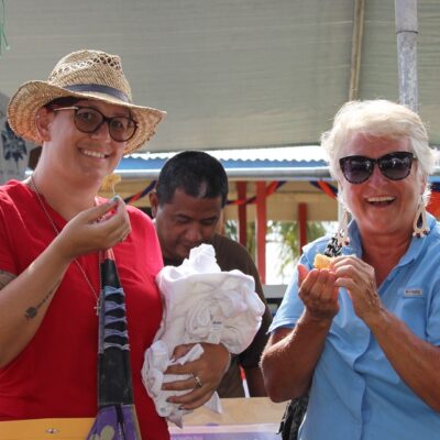 Happy World Tuna Day visitors at Delap Park. Photo: Rebecca Lathrop.